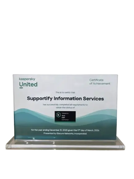 Kaspersky United Gold MSP certificate